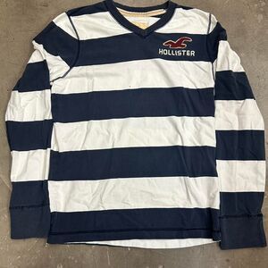 Hollister Classic Y2K men striped long sleeve shirt in classic hollister colors